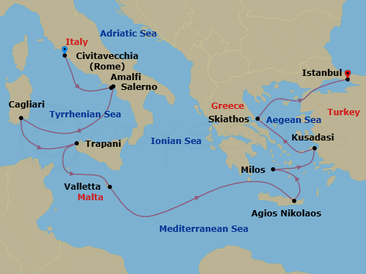 Itinerary map