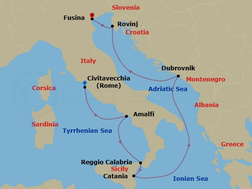 Itinerary map