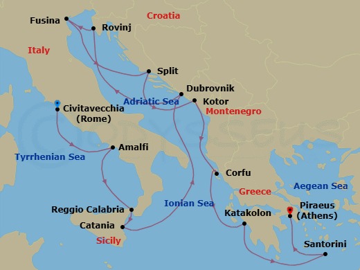 Itinerary map
