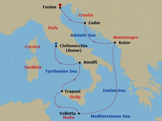 Itinerary map