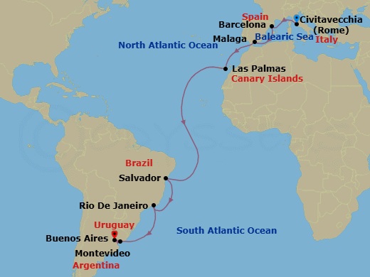 Itinerary map