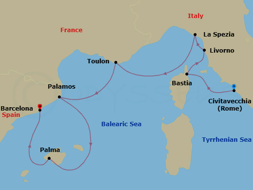Itinerary map
