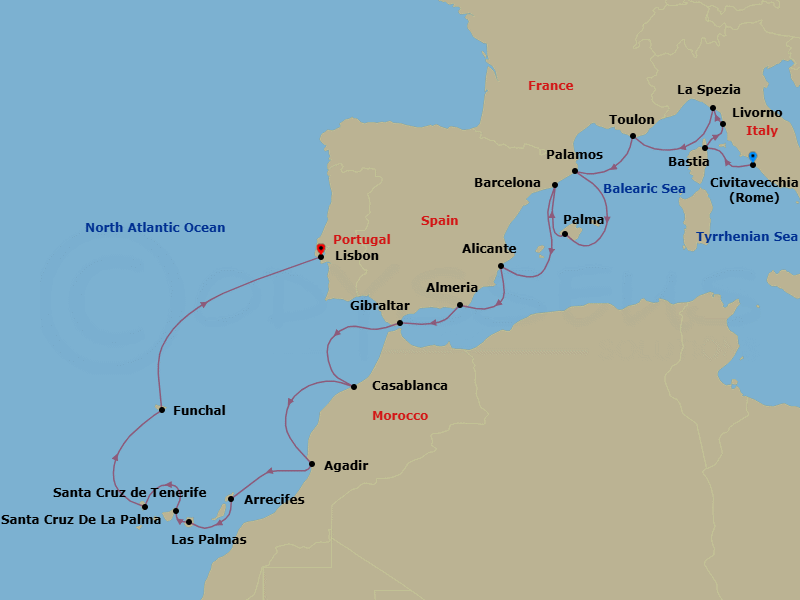 Itinerary map
