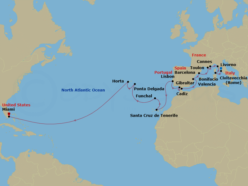 Itinerary map