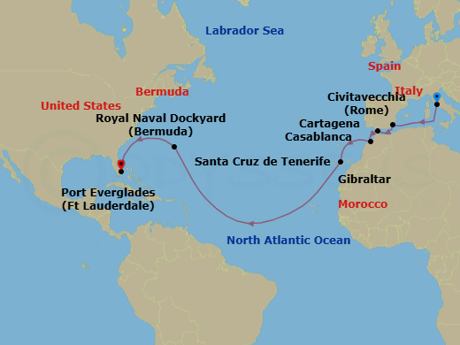 Itinerary map