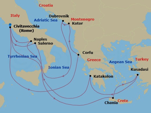 Itinerary map