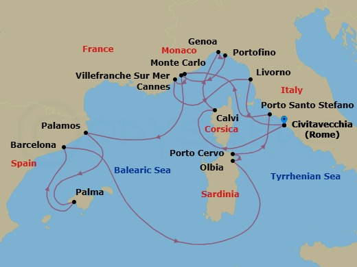 Itinerary map