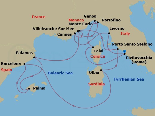 Itinerary map