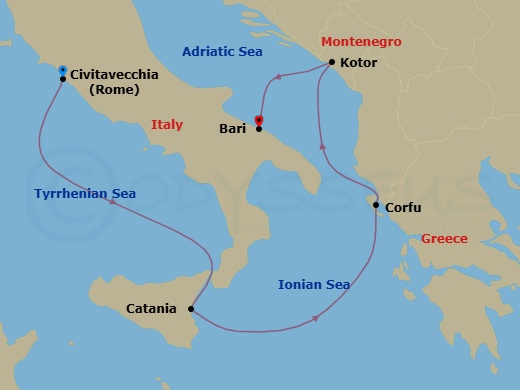 Itinerary map