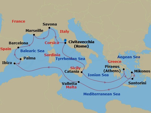 Itinerary map