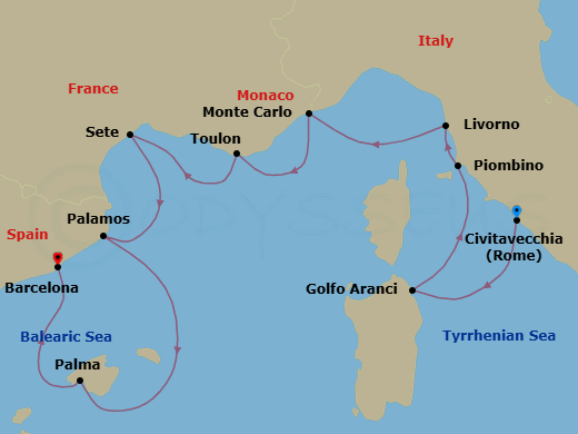 Itinerary map
