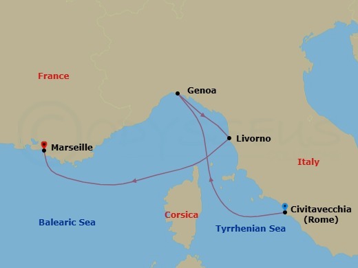 Itinerary map