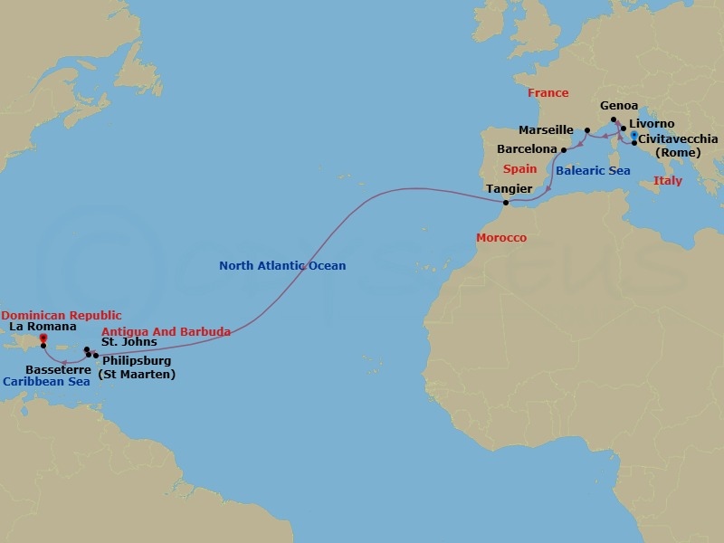 Itinerary map