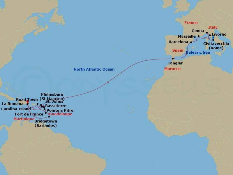 Itinerary map