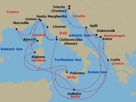 Itinerary map
