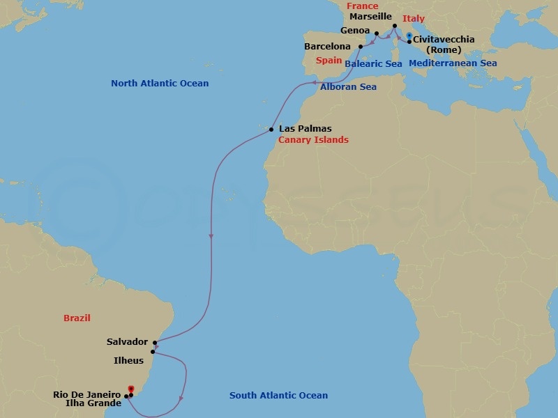 Itinerary map