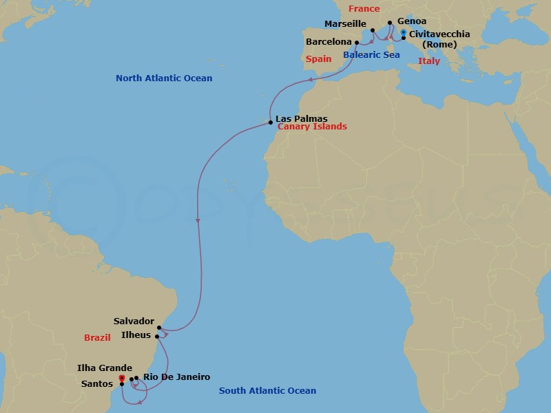 Itinerary map