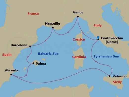 Itinerary map