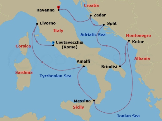 Itinerary map
