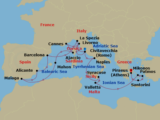 Itinerary map
