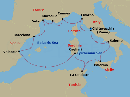 Itinerary map