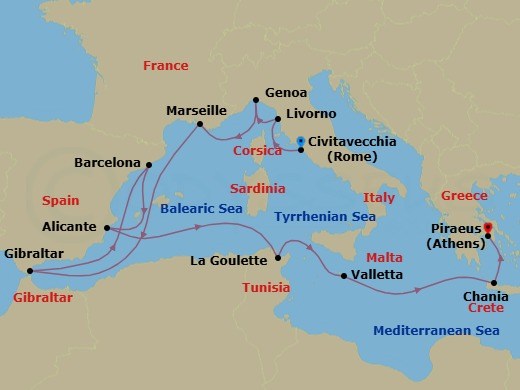 Itinerary map