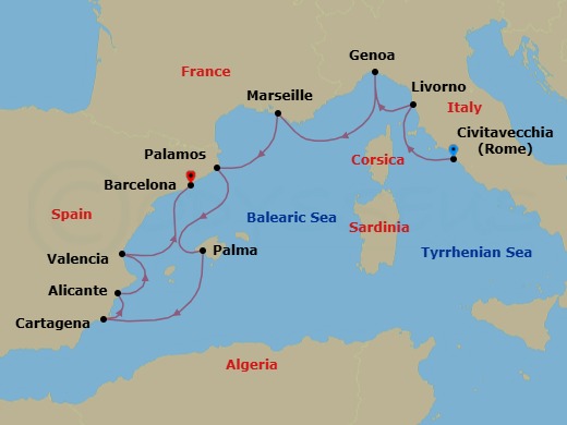 Itinerary map