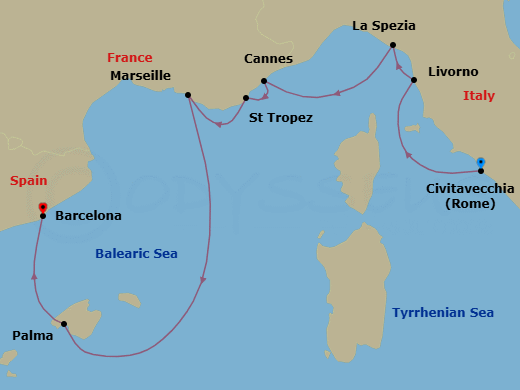 Itinerary map