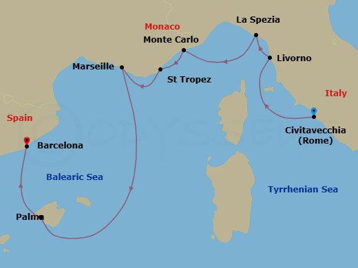 Itinerary map