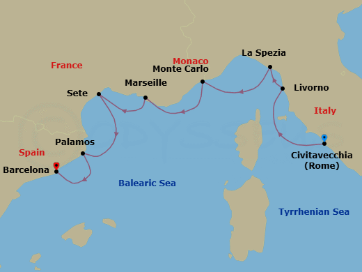 Itinerary map