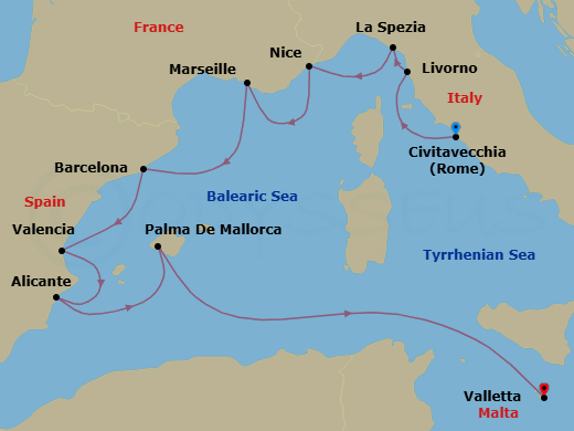 Itinerary map