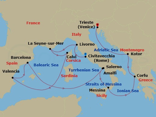 Itinerary map