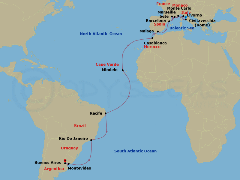 Itinerary map