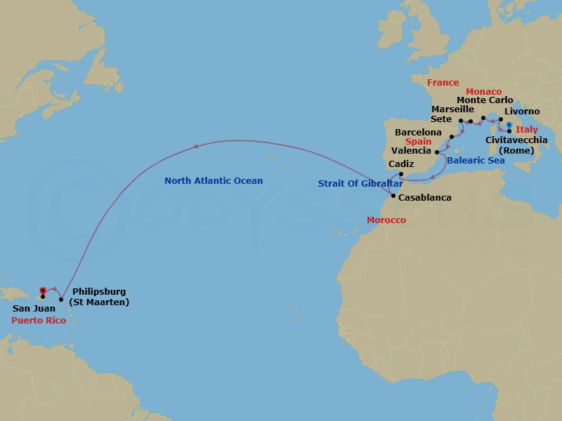 Itinerary map