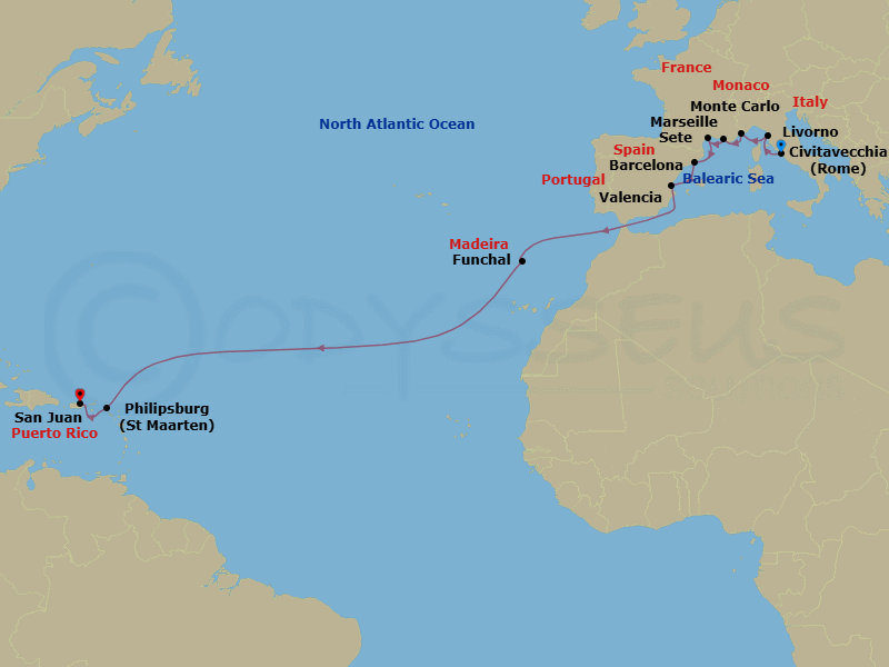 Itinerary map