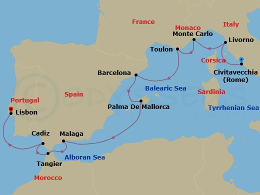 Itinerary map
