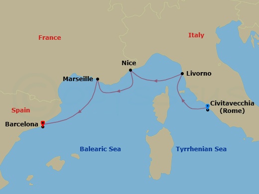 Itinerary map