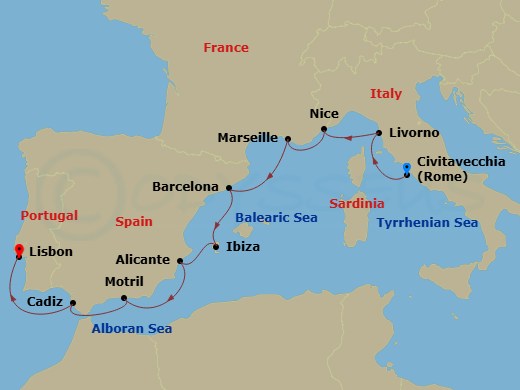 Itinerary map