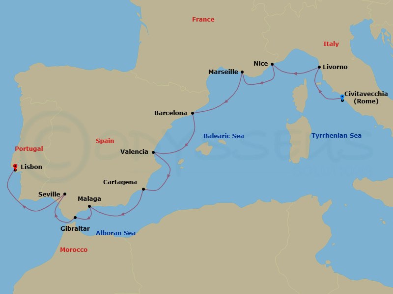 Itinerary map