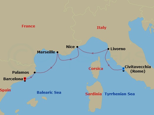 Itinerary map