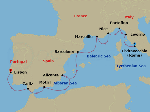 Itinerary map