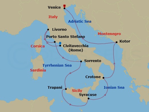 Itinerary map
