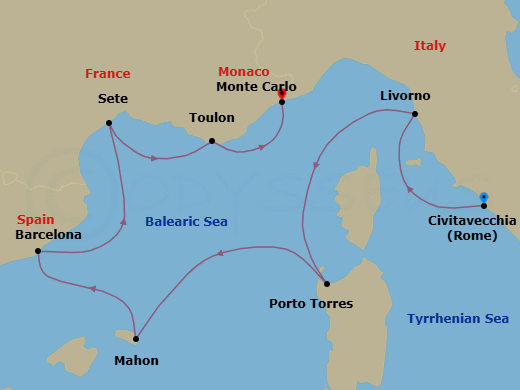 Itinerary map