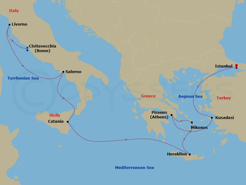 Itinerary map