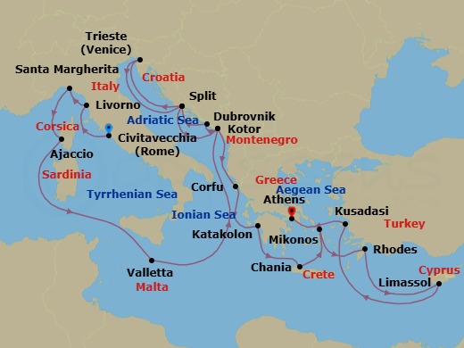 Itinerary map