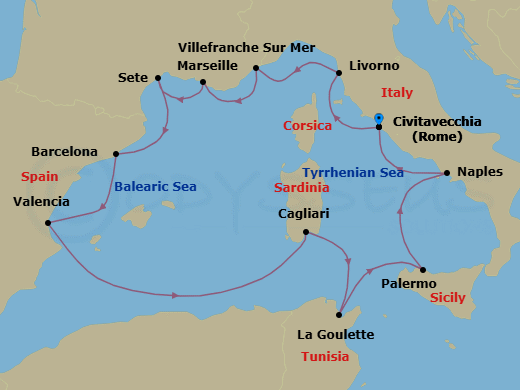 Itinerary map