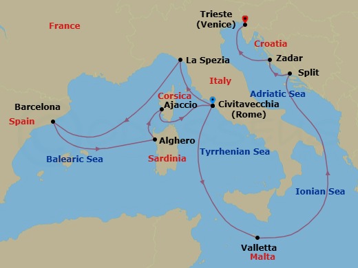 Itinerary map