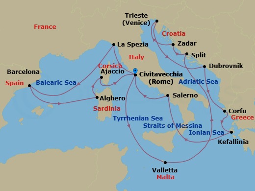 Itinerary map