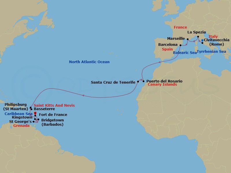 Itinerary map