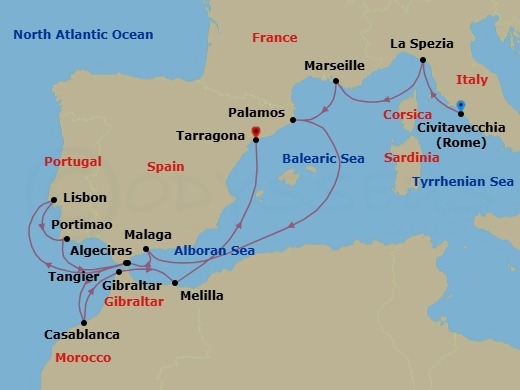 Itinerary map